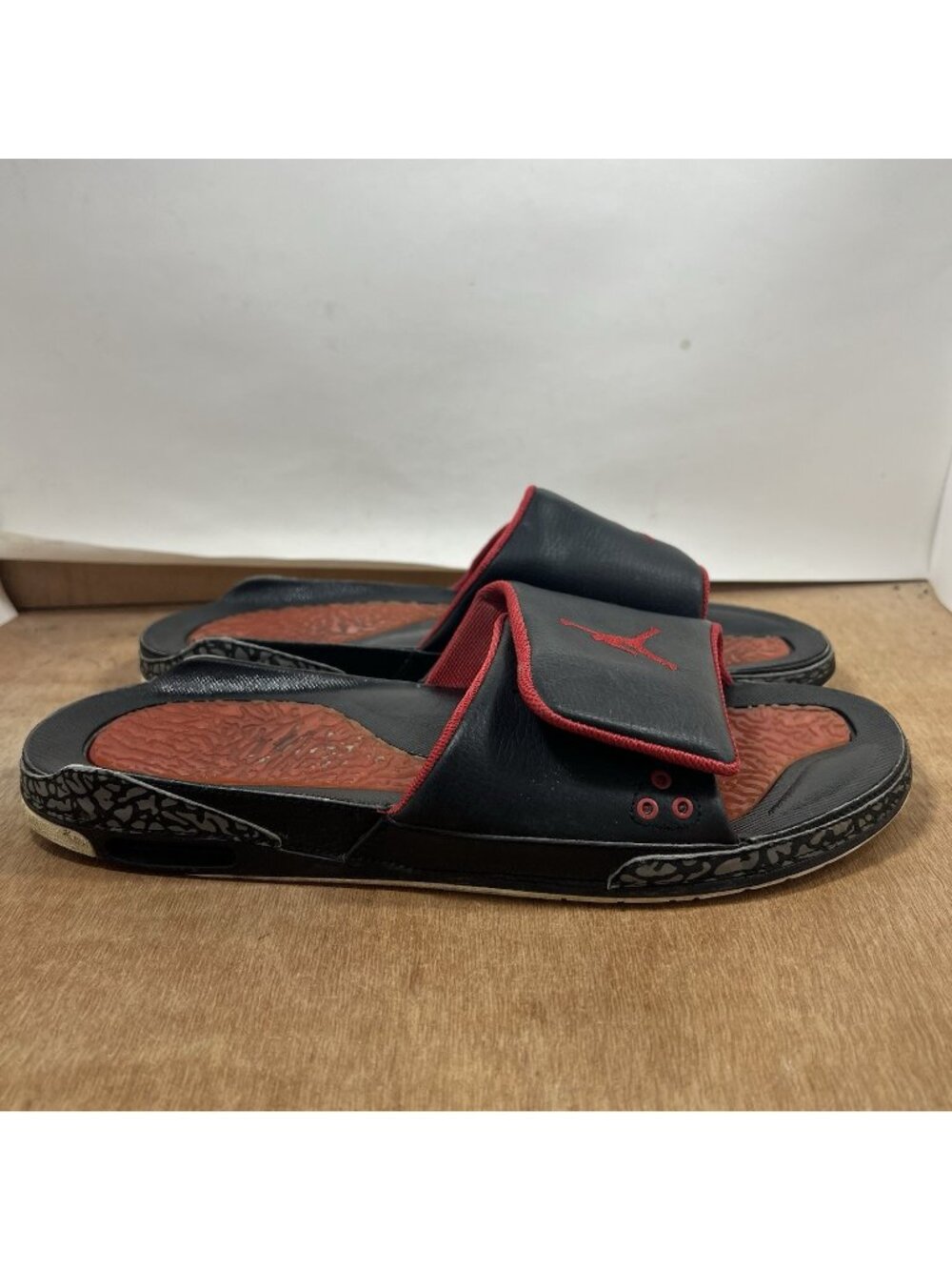 Nike Air Jordan Retro 3 Men Size 12 Black Cement Slides 428789-010